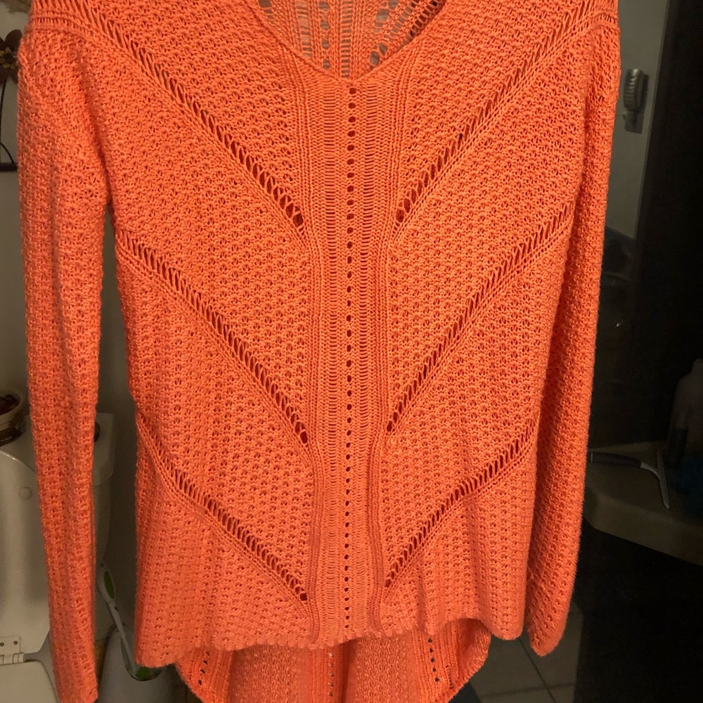 Spring sweater, coral color